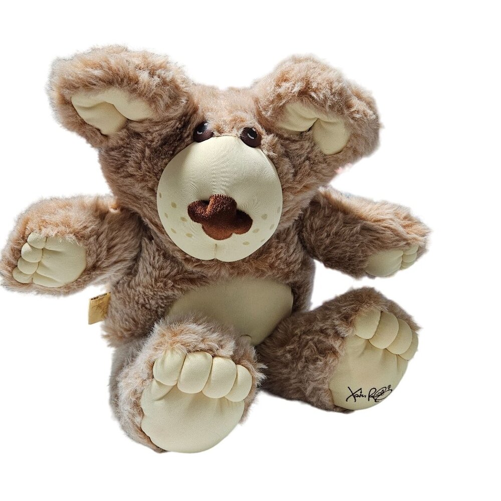 Vintage 80s Furskin Dudley Bear 22 inch Plush Xavier Roberts Stuffed Animal Toy